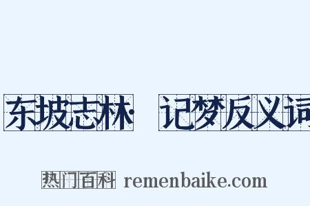 东坡志林·记梦反义词是什么意思的图片